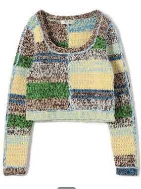 Sea New York Paige Crochet Square neck Sweater